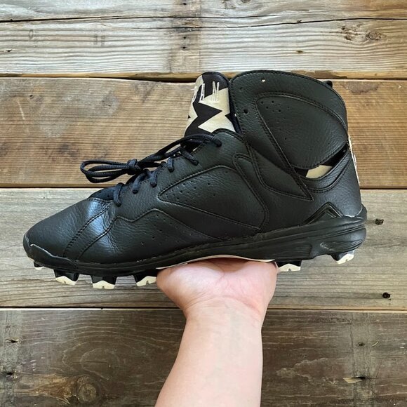 Men Nike Air Jordan 7 MCS Molded Cleats Metallic Black Baseball Cleats - Picture 3 of 8